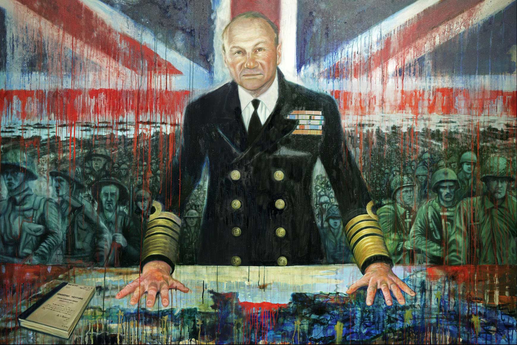 Admiral Ramsey. Oil on Canvas, 150x 120cm. Commissioned by Portsmouth City Council, D-Day 75th Commemorations 2019. Now in the Royal Navy Collections.