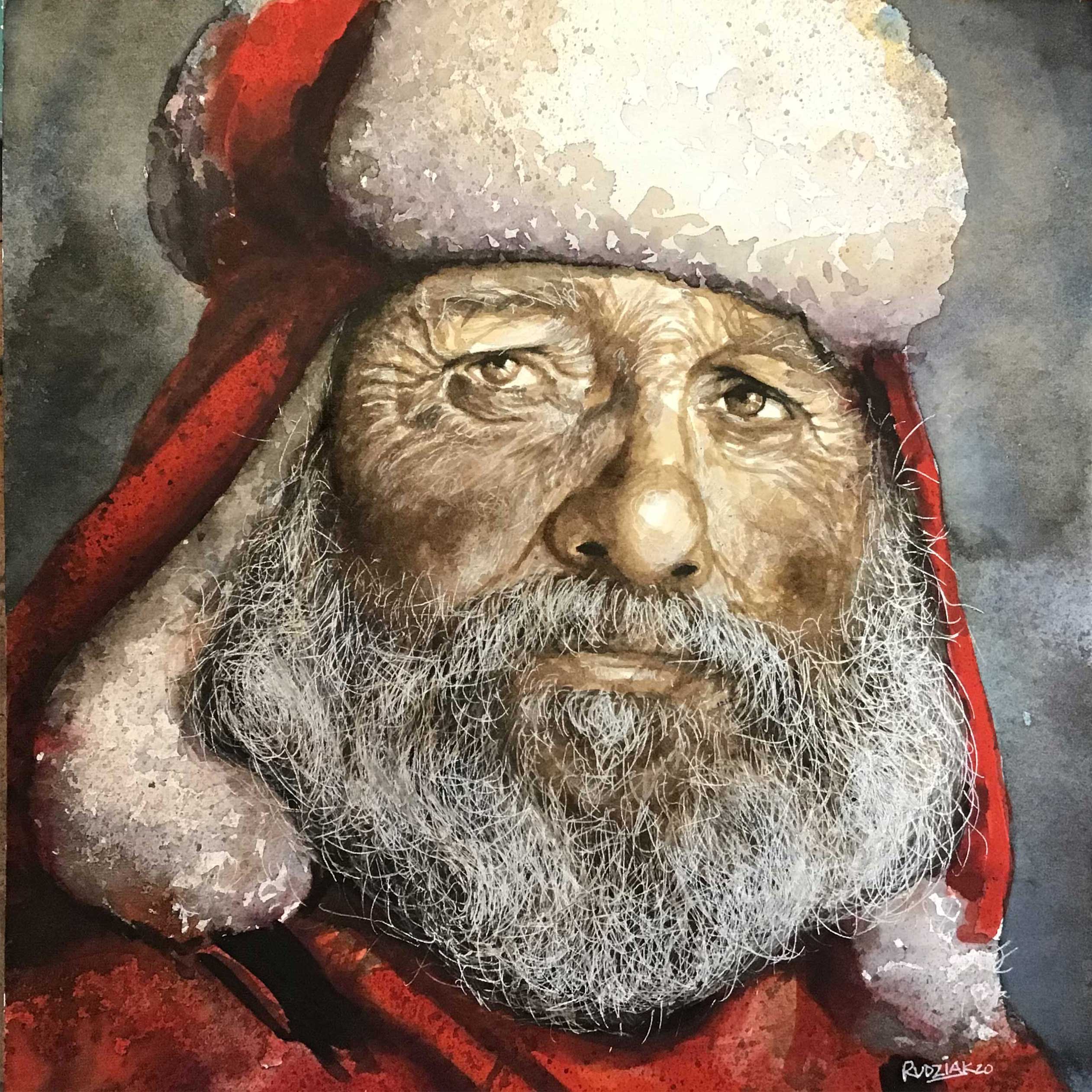 Santa Moses for Jackhouse Gallery Advent Calender 2020: Pen and Wash